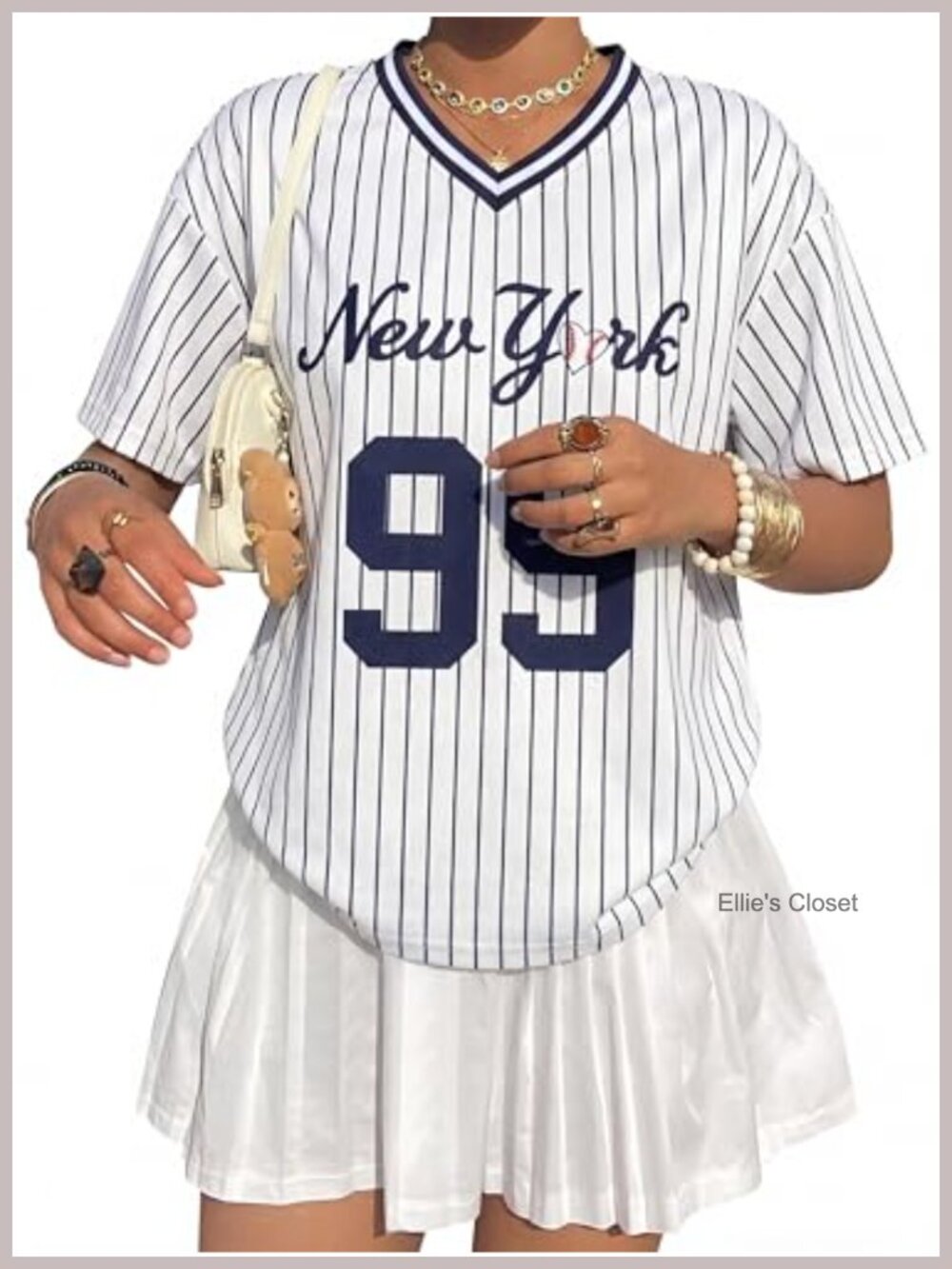 Oversized Women's Baseball Jersey V-Neck Tee Soft Stretchable Short Sleeve Fan